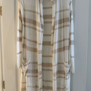 Merona Beige and White Knit Cardigan